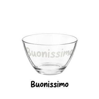 Coppetta vetro scritta Buonissimo - 680 ml