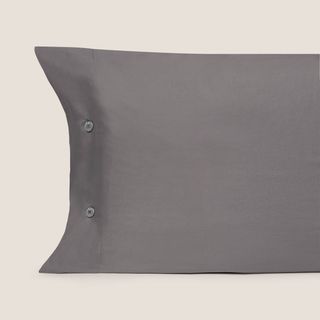 Funda De Almohada De Algodón Orgánico 180 Hilos Besto Gris Ceniza Oscuro 45x160 cm