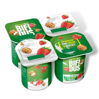 Bífidus Con Fresas Y Nueces Dia Pack 4 X 125 G