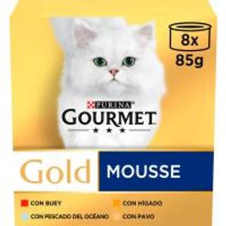 Mousse Para Gato Gourmet Gold, Pack 8X85 G