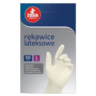 Zosia Samosia Rękawice lateksowe, rozmiar L, 50 szt.