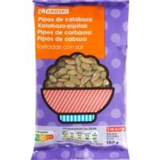 Pipa calabaza tostada con sal EROSKI, 150 g (26260877)