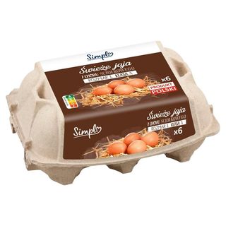 Simpl Świeże jaja z chowu ściółkowego L 6 sztuk