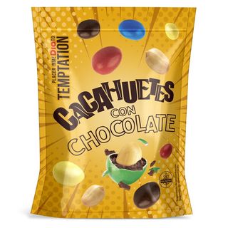 Cacahuetes Cubiertos De Chocolate De Colores Temptation Bolsa 180 Gr.