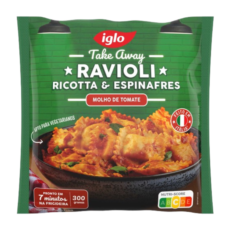 Iglo Ravioli Ricotta & Espinafres com Molho de Tomate 300g