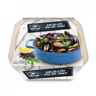 Mejillon Cocido En Su Jugo El Mercado 500 Gr.