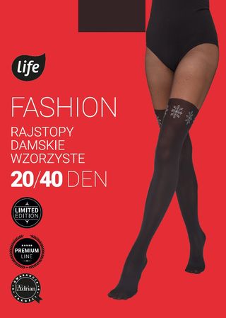Life Rajstopy damskie wzór Śnieżynki Rozm.2