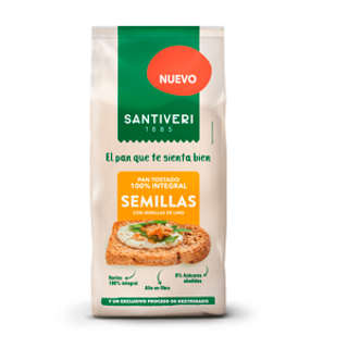 SANTIVERI Pan Tostado 100% Integral Semillas 200G Santiveri