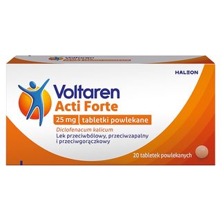 Voltaren Acti Forte 25 mg Lek przeciwbólowy, przeciwzapalny i przeciwgorączkowy 20 tabletek