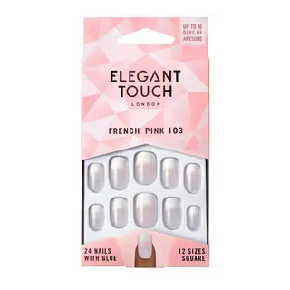 Uñas Adhesivas Manicura Francesa - Elegant Touch - Rosa 5011522292984