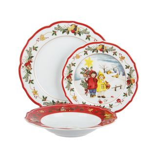 Set posto tavola 3 piatti Natale - bambini rosso