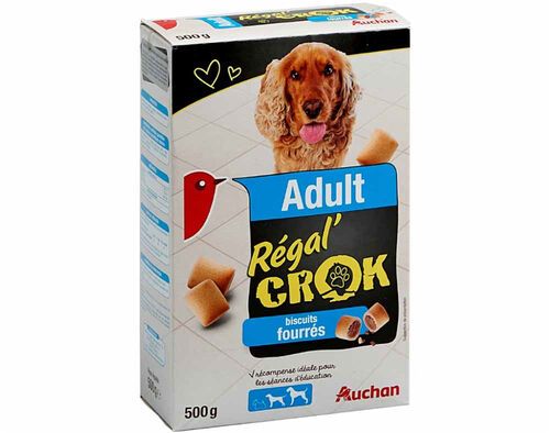 SNACKS PARA CÃO AUCHAN ADULTO RÉGAL' CROK RECHEADO 500G