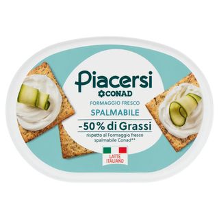 PIACERSI CONAD Formaggio Fresco Spalmabile -50% di Grassi 175 g - 8003170050563