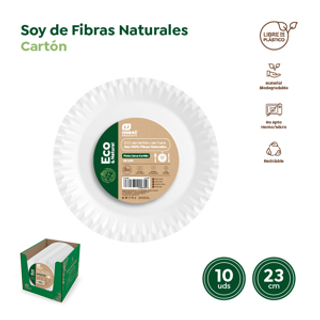 MAXI Plato Biodegradable  Carton 23Cm 10Un Maxi
