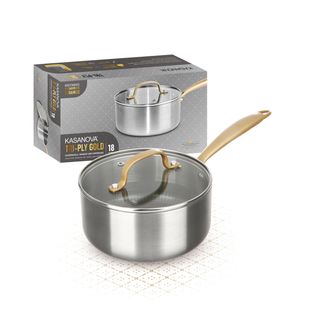 Casseruola 18 cm triplo strato Tri-Ply - Gold con coperchio