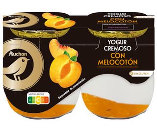 Y. Con Melocoton Auchan Gourmet Vidrio 2X125 G