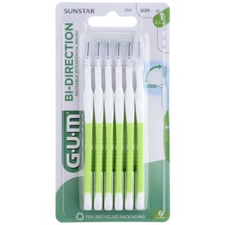 Gum Bi-Direction Szczoteczki międzyzębowe, 0,7 mm walec, Zielone