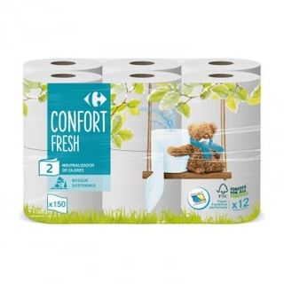 Papel Higiénico Confort Fresh Carrefour 12 Rollos
