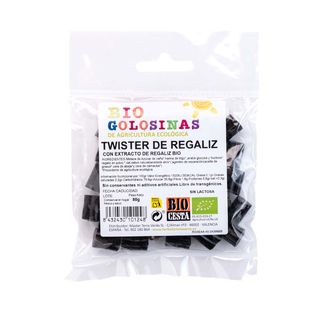 Golosinas bio Twister de Regaliz 80g Bio Cesta