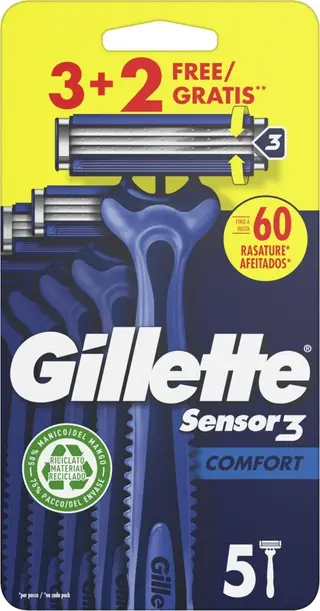 GILLETTE SENSOR3 COMFORT RASOIO 3+2GRATIS GIL5245