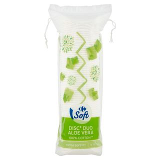Carrefour Soft Disc* Duo Aloe Vera 100% Cotton** 70 pz