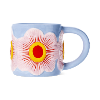 Tazza con manico - Con fiori in rilievo - 3069106
