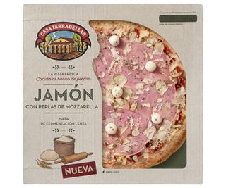 Pizza Jamón con Perlas de Mozzarella Casa Tarradellas 400 G.