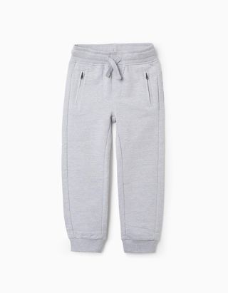 Calças Joggers com Bolsos Selados para Menino 'Slim' - Tamanho 6/7 CINZENTO