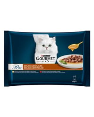 Comida gatos Gourmet Perle delícias frango em molho 4x85 g
