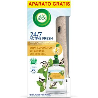 Air Wick Active Fresh Spray Automatico Ambientador Vainilla y Madreselva Aparato Gratis y Recambio (306975)