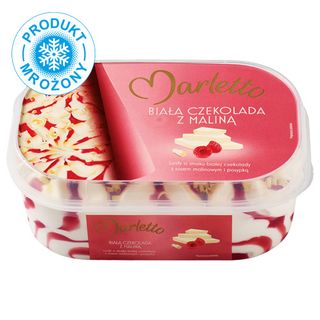 Marletto Lody Biała czekolada z maliną, 900 ml
