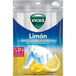 Caramelos Con Mentol Refrescante Limón Vicks, Bolsa 72 G