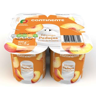 Iogurte Pedaços Pêssego Continente (emb. 500 gr (4 un))
