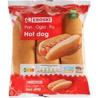 Hot Dog Eroski, 6 Unid., Paquete 330 G (15700917)