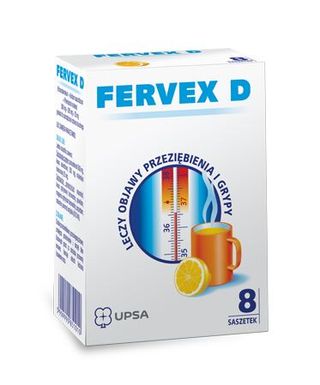 Fervex D 500 mg + 200 mg +25 mg 8 saszetek
