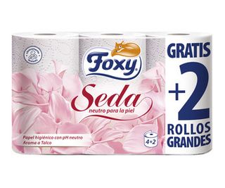 Papel Higiénico Neutro Para La Piel Foxy Seda 4 + 2 Olllos