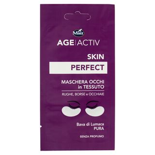 Matt Age Activ Skin Perfect Maschera Occhi in Tessuto Rughe-Borse-Occhiaie Bava di Lumaca Pura 2 Pezzi