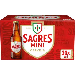 Cerveja com Álcool Sagres Mini (emb. 30 x 25 cl)