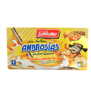 Bandama Cubanitos Barquillo Relleno De Crema Sabor Limón 130 G