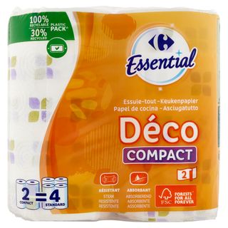 Carrefour Essential Asciugatutto Déco Compact 2 Veli 2 pz
