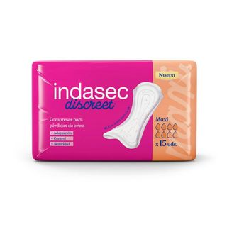 Compresas De Incontinencia Indasec Maxi Bolsa 15 Uds (186770)