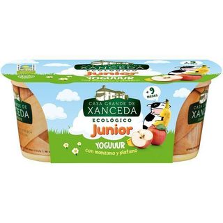 Yogur De Manzana-Plátano Ecológico Xanceda, Pack 2X125 Gr. (14638993)