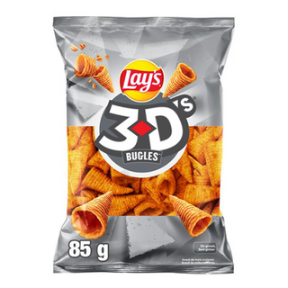 Lay's 3D's Bugles Conos de Maíz Sabor Queso y Bacon 85gr
