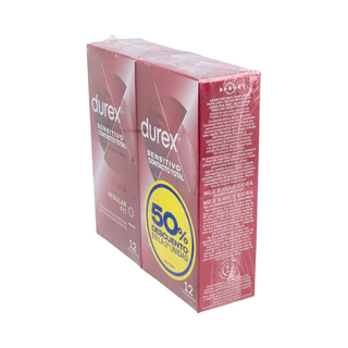 DUREX SENSITIVO CONTACTO TOTAL PRESERVATIVOS 12 PRESERVATIVOS 2 CAJAS