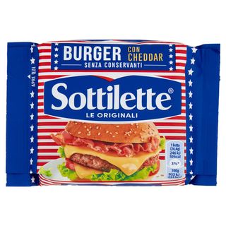 Sottilette Burger con Cheddar - formaggio fuso a fette - 185 g - 7622210390592