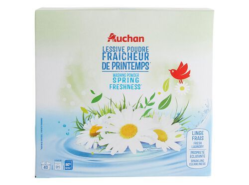 DETERGENTE MÁQUINA ROUPA PÓ AUCHAN FRESCURA PRIMAVERA 40 DOSES