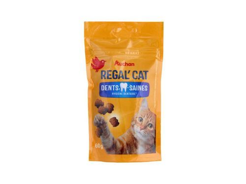 SNACKS PARA GATO AUCHAN ADULTO RÉGAL' CAT HIGIENE DENTAL 60G