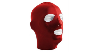 Mister B Lycra Hood Eyes and Mouth Open RED