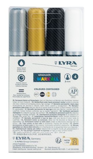 4 Marcadores 2Mm Negro+Oro+Plata+Bl (4084900013540)