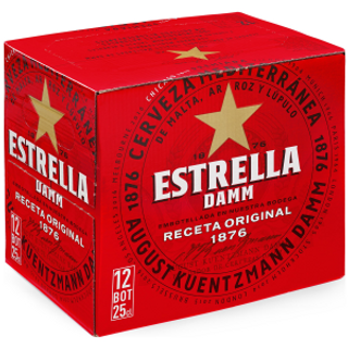Cerveza Estrella Damm Pack 12 Botella 25Cl.